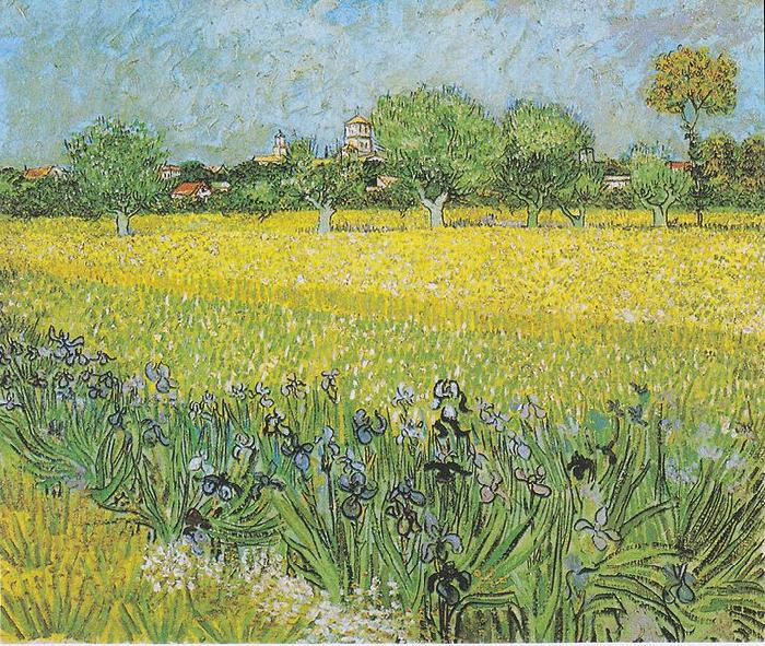 Vincent Van Gogh View of Arles with irises in the foreground